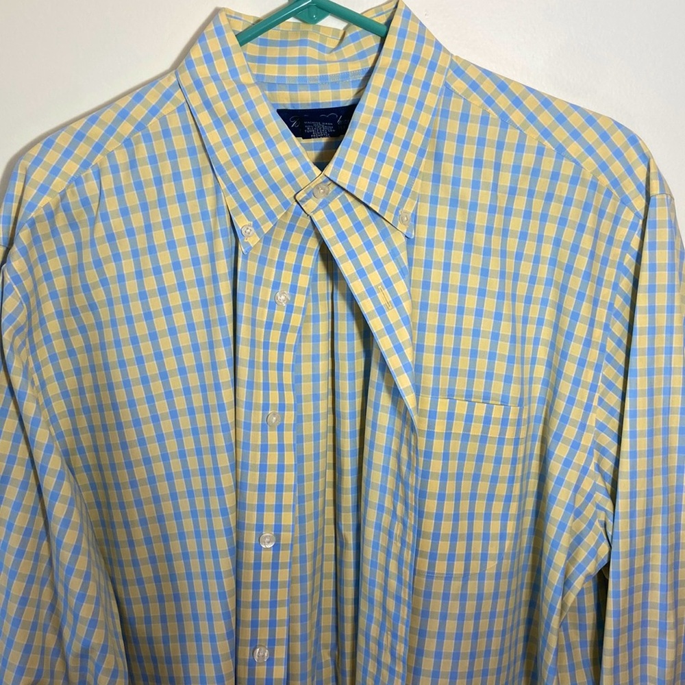 Brooks Brothers blue and yellow check shirt long sleeve large